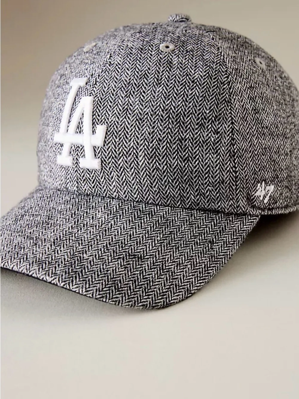 Anthropologie LA Dodgers Herringbone Baseball Cap - Navy/White